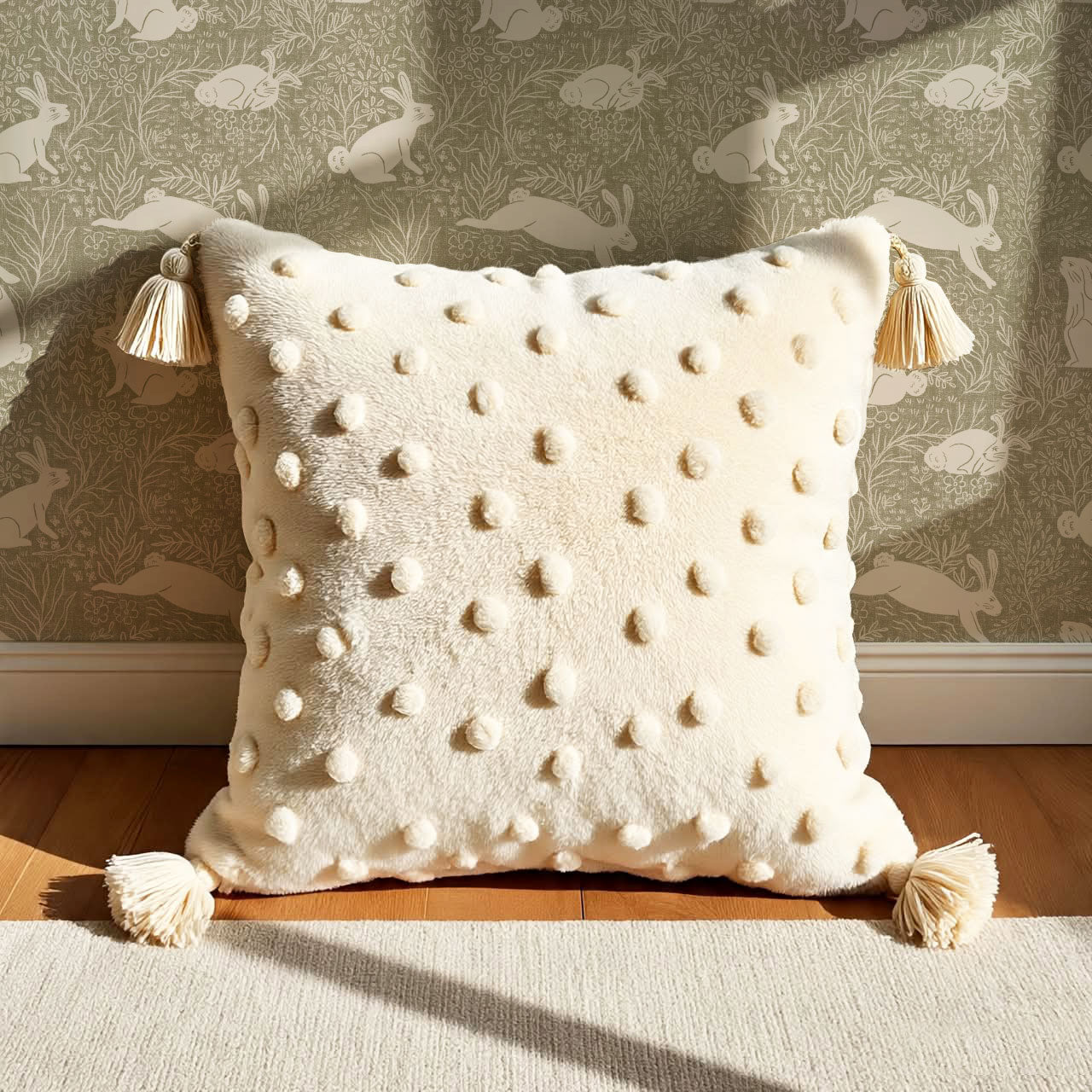 Lolita Leaps and Bounds Muted Olive Wallpaper