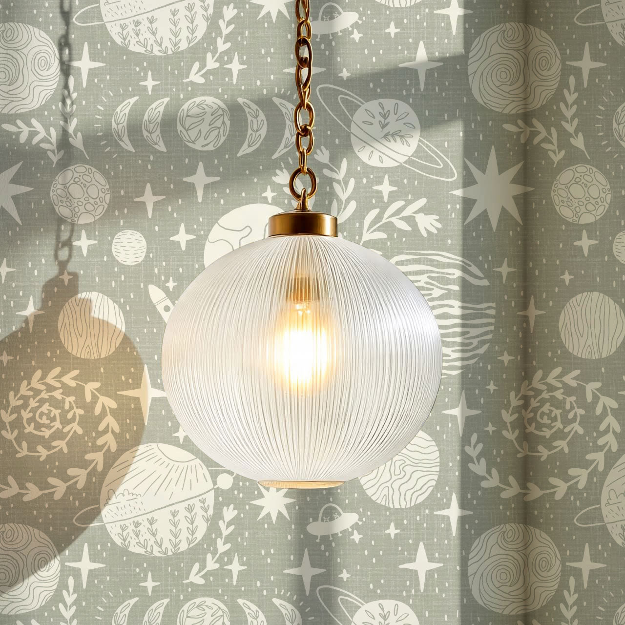 Agathe All Life is Stardust Olive Wallpaper