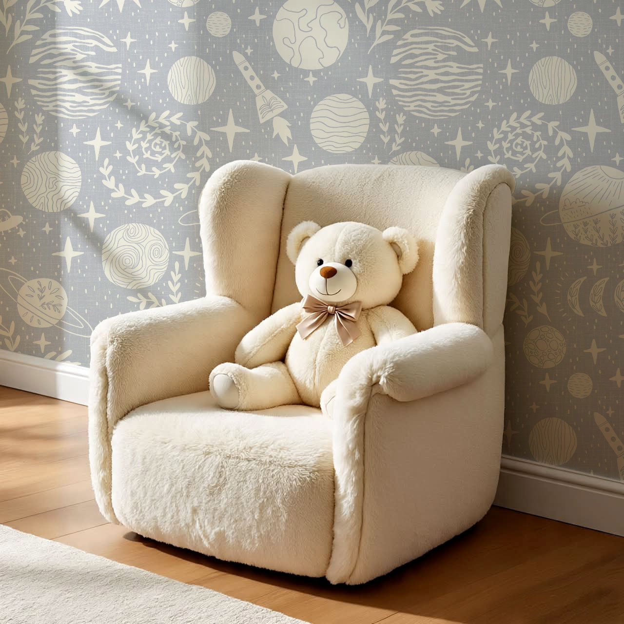 Agathe All Life is Stardust French Blue Wallpaper