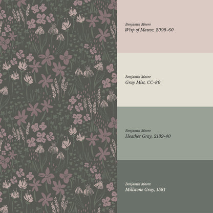 Londyn Floating Meadows Dark Green Wallpaper