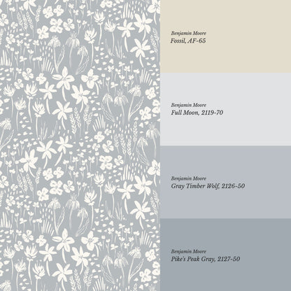 Londyn Floating Meadows French Blue Wallpaper