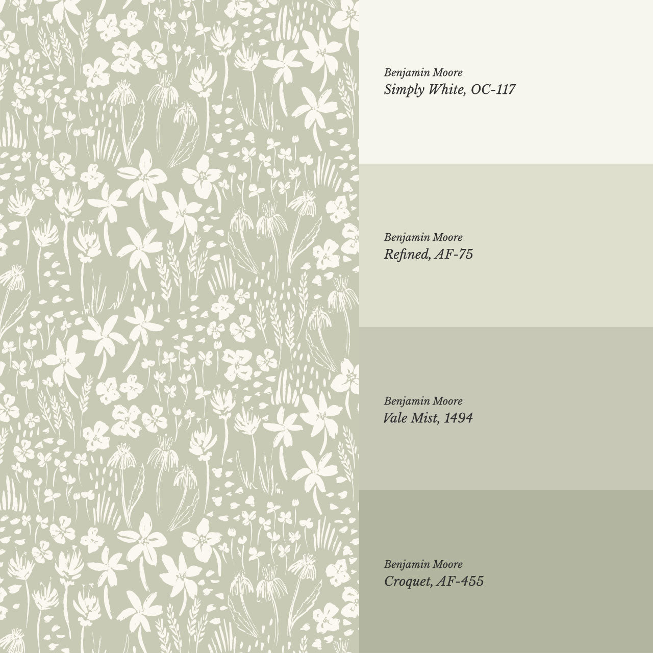 Londyn Floating Meadows Sage Wallpaper