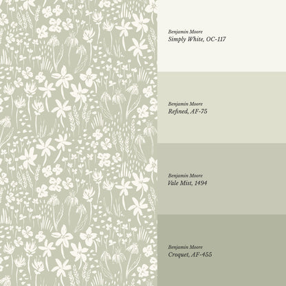 Londyn Floating Meadows Sage Wallpaper