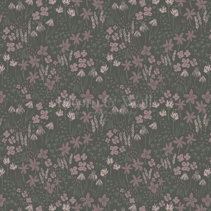 Londyn Floating Meadows Dark Green Wallpaper