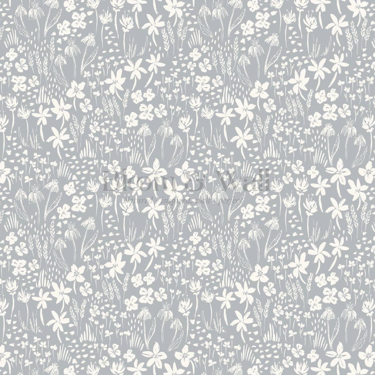 Londyn Floating Meadows French Blue Wallpaper