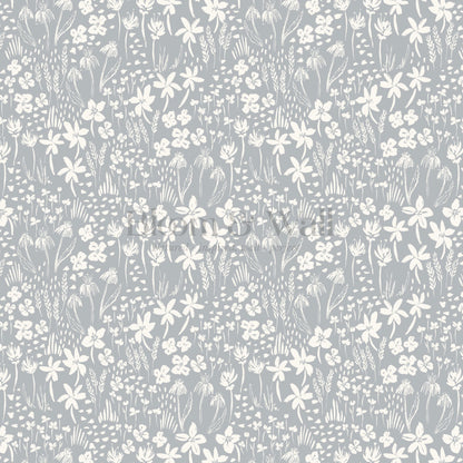 Londyn Floating Meadows French Blue Wallpaper