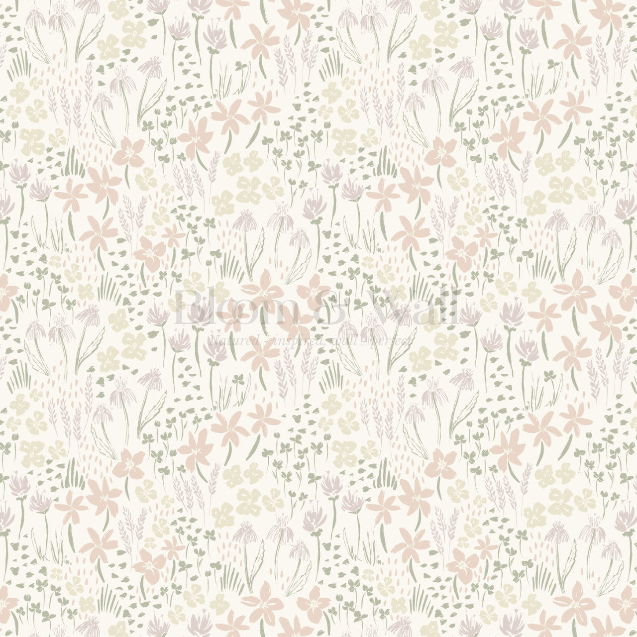 Londyn Floating Meadows Pink Oat Wallpaper