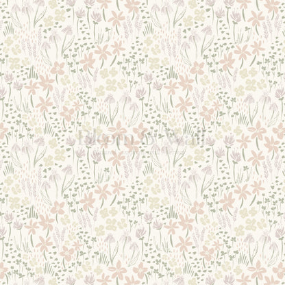 Londyn Floating Meadows Pink Oat Wallpaper