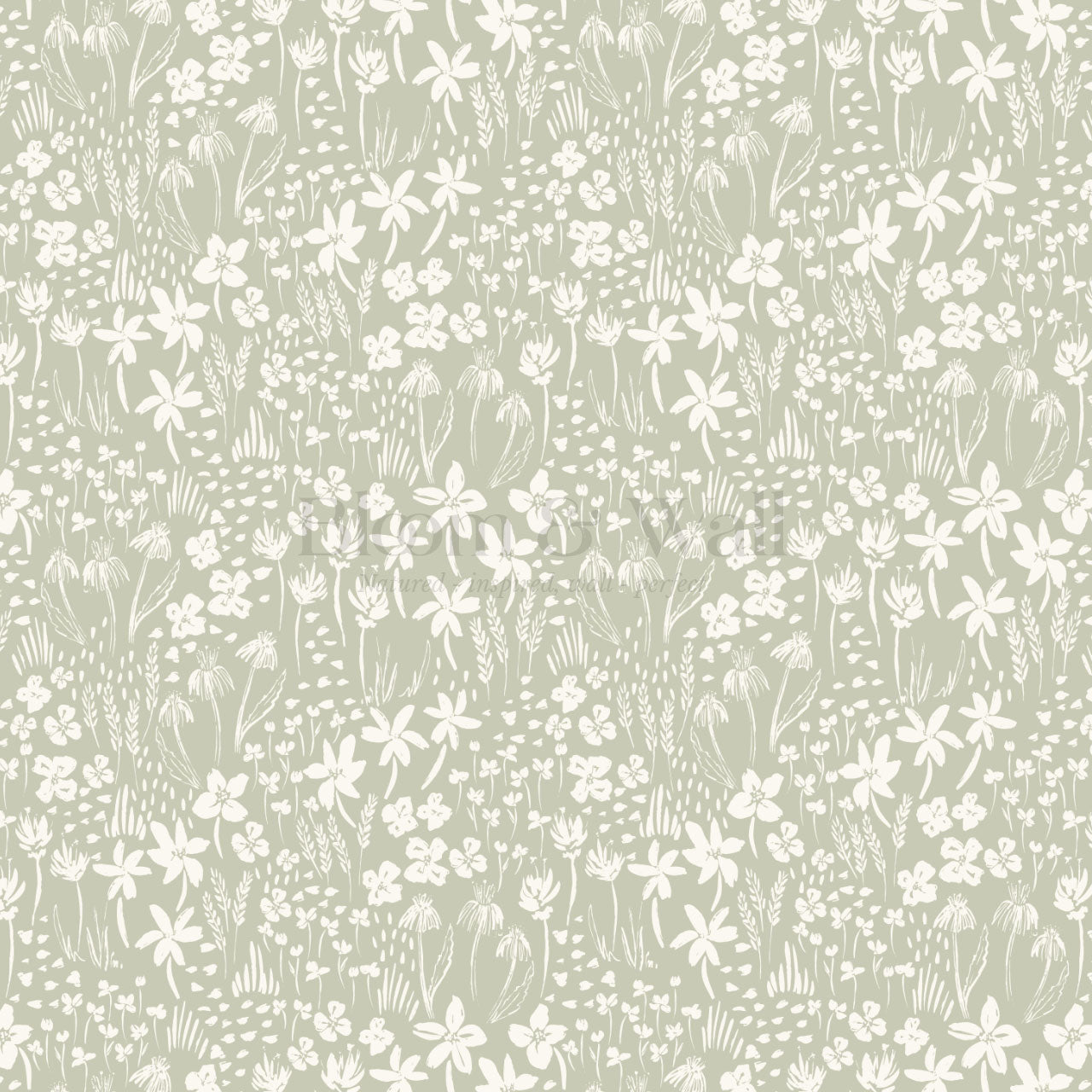 Londyn Floating Meadows Sage Wallpaper