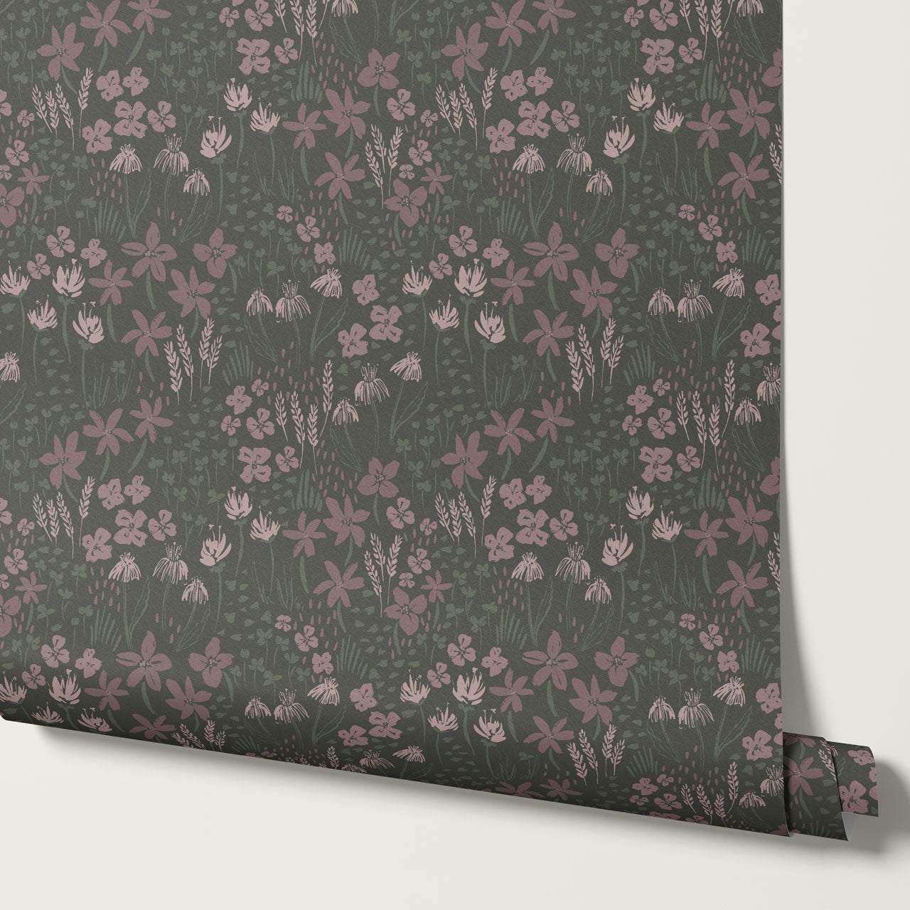 Londyn Floating Meadows Dark Green Wallpaper