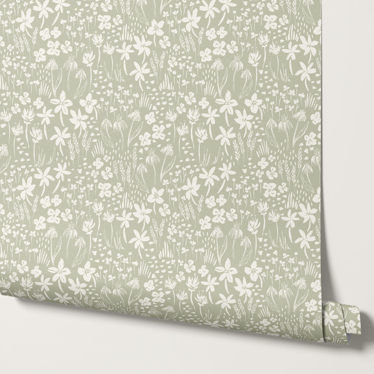 Londyn Floating Meadows Sage Wallpaper