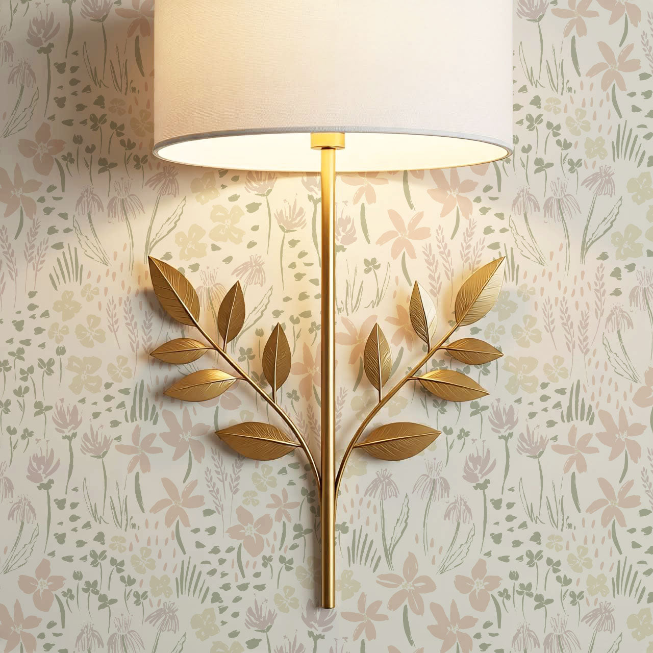 Londyn Floating Meadows Pink Oat Wallpaper
