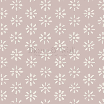 Lorena Starburst Mauve Ivory Wallpaper