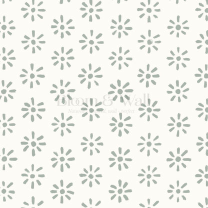 Lorena Starburst Dry Sage Cream Wallpaper