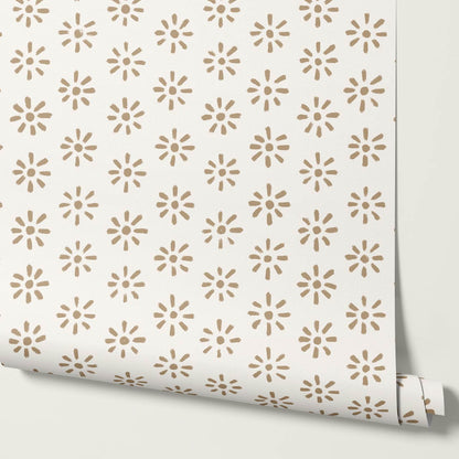 Lorena Starburst Cream Beige Wallpaper