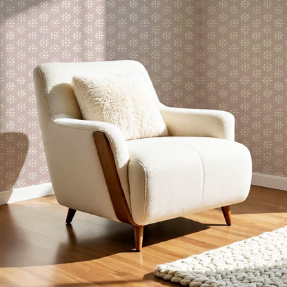 Lorena Starburst Mauve Ivory Wallpaper