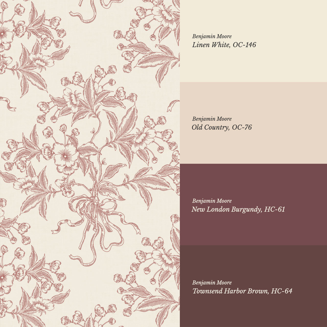 Lori Cherry Bloom Bouquets Burgundy Wallpaper