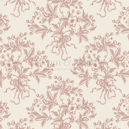 Lori Cherry Bloom Bouquets Burgundy Wallpaper