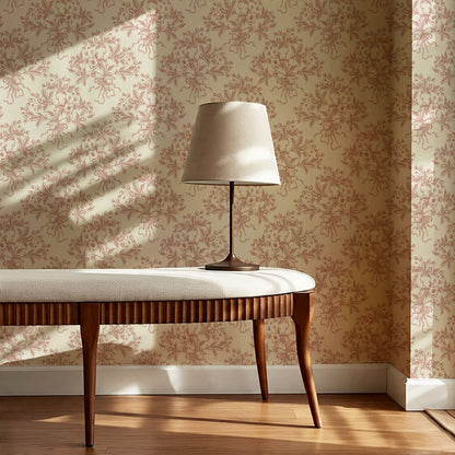 Lori Cherry Bloom Bouquets Burgundy Wallpaper