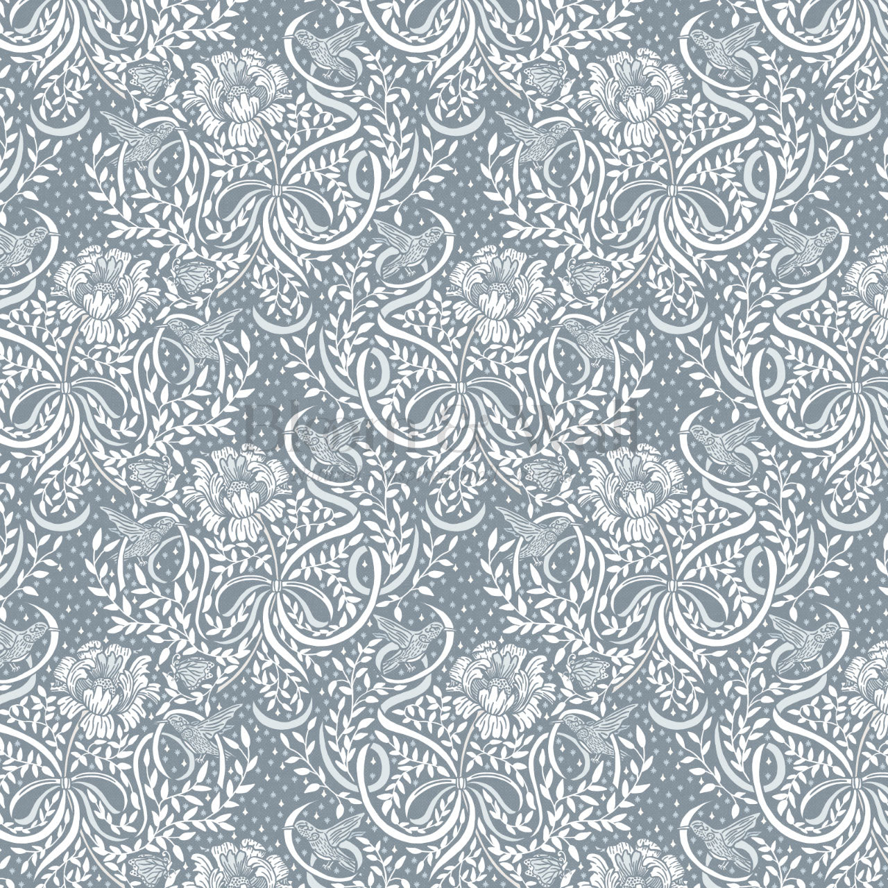 Lori Fairytale Bows Blue Wallpaper