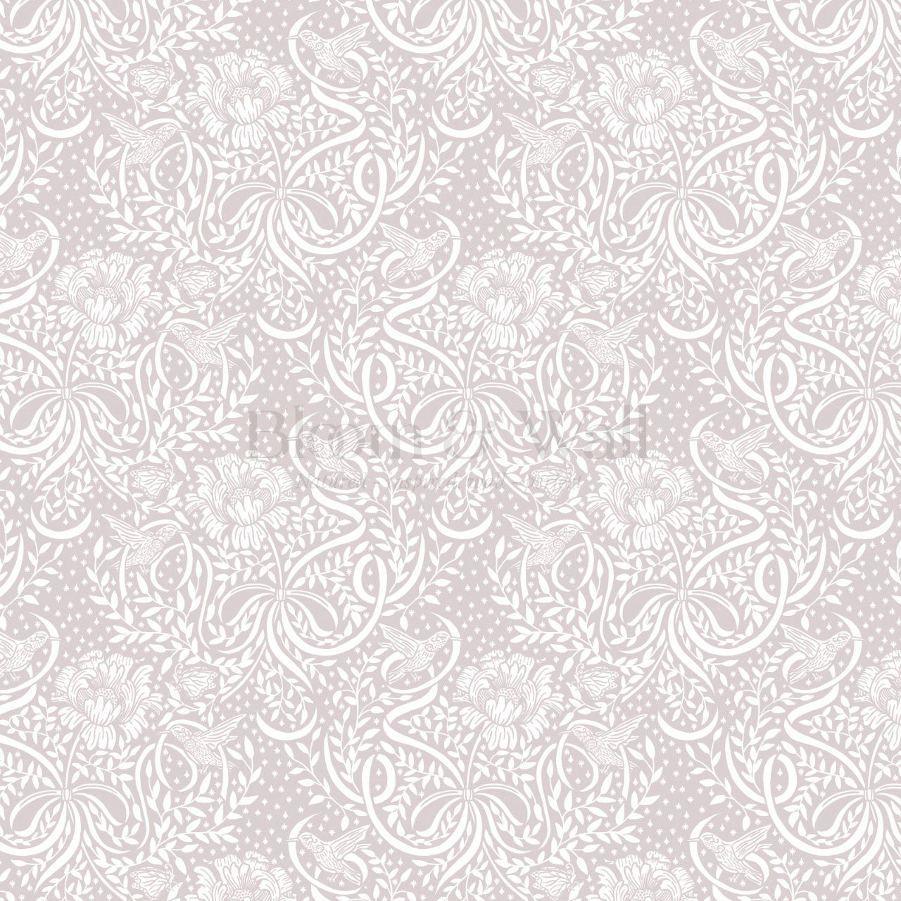 Lori Fairytale Bows Mauve Wallpaper