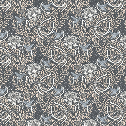 Lori Fairytale Bows Slate Wallpaper