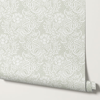 Lori Fairytale Bows Sage Wallpaper