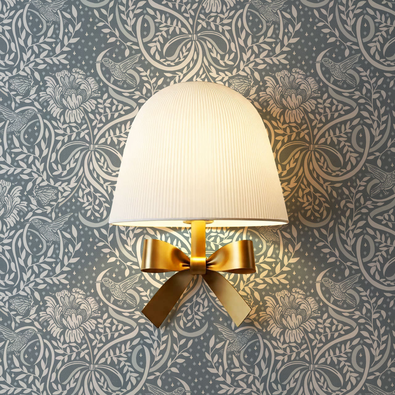 Lori Fairytale Bows Blue Wallpaper