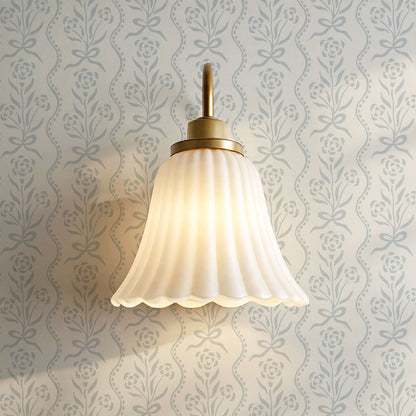 Lorna Marigold Bow Vines French Blue Wallpaper