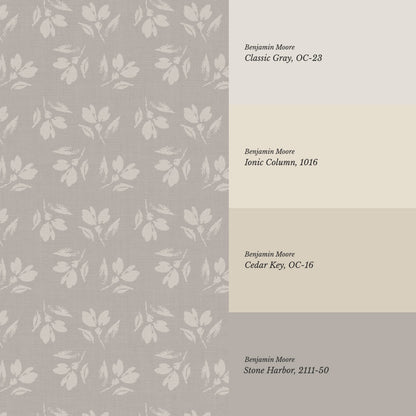 Louella Petals Stone Mauve Wallpaper