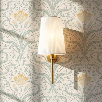 Louve Large Flora Nouveau Butter Ivory Wallpaper
