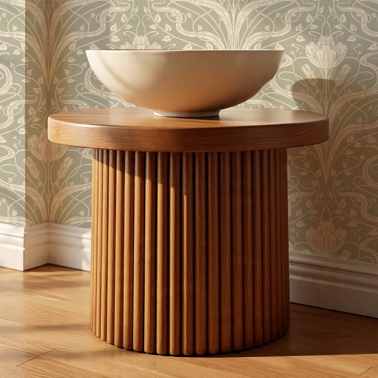 Louve Large Flora Nouveau Moss Cream Wallpaper