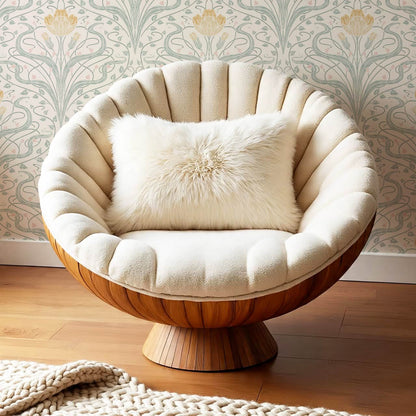 Louve Large Flora Nouveau Butter Ivory Wallpaper