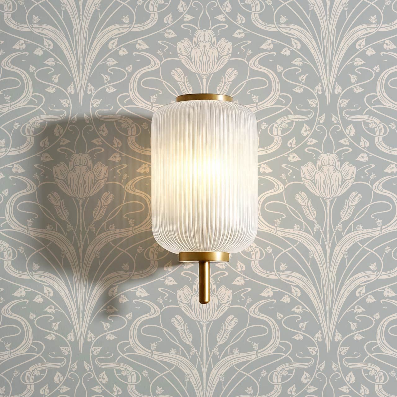 Louve Large Flora Nouveau Sterling Ivory Wallpaper