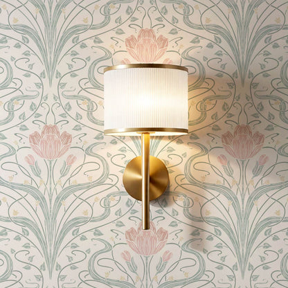 Louve Large Flora Nouveau Blush Ivory Wallpaper