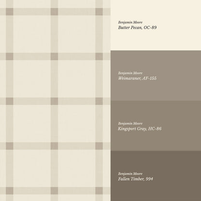 Lovan Tartan Plaid Check Neutral Wallpaper