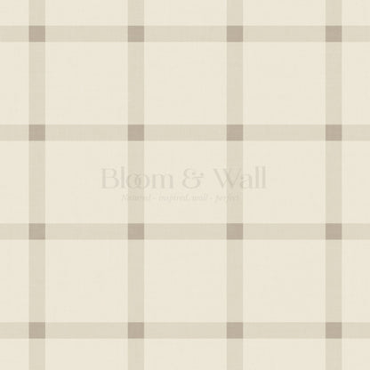 Lovan Tartan Plaid Check Neutral Wallpaper