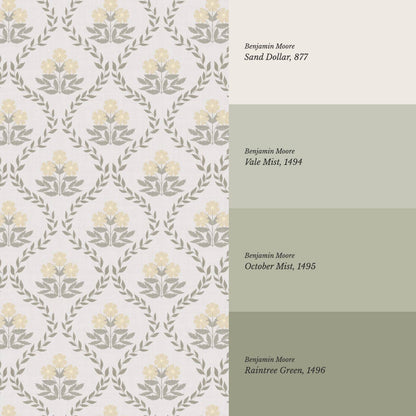 Loviise Grandmillennial Floral Taupe Almond Wallpaper