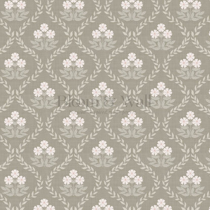 Loviise Grandmillennial Floral Pearl Stone Wallpaper