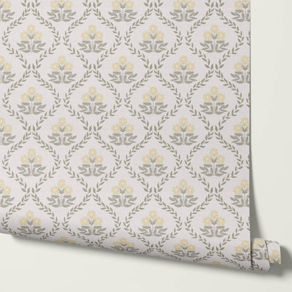 Loviise Grandmillennial Floral Taupe Almond Wallpaper