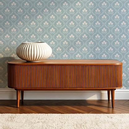 Loviise Grandmillennial Floral Blue Pink Wallpaper