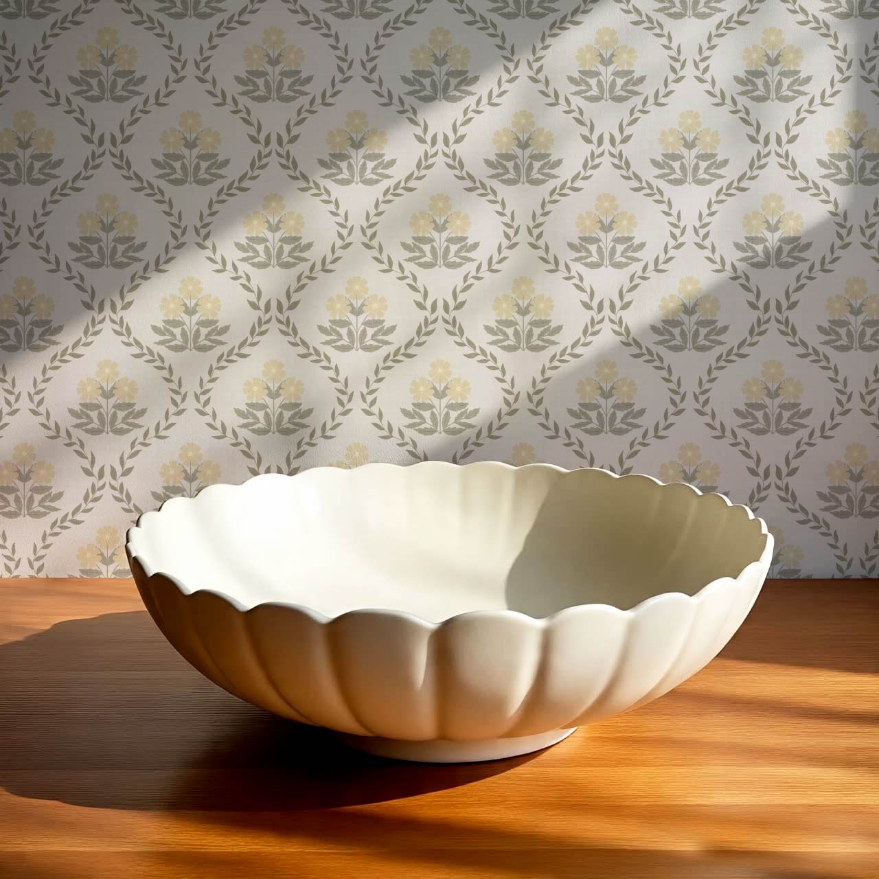 Loviise Grandmillennial Floral Taupe Almond Wallpaper