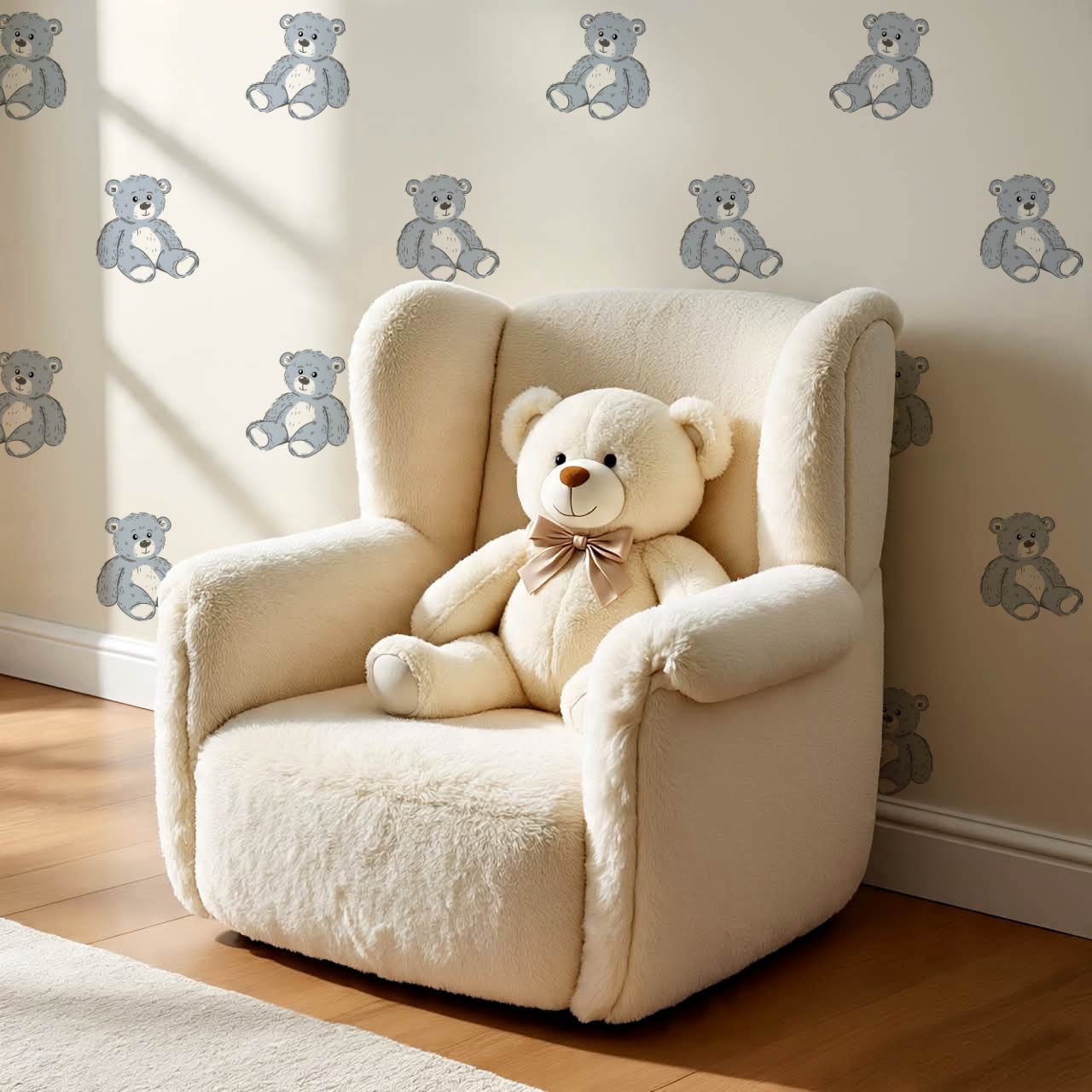 Lucas Teddy Bear Cream Wallpaper