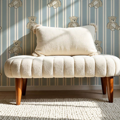 Lucas Teddy Bear Double Stripes Blue Wallpaper