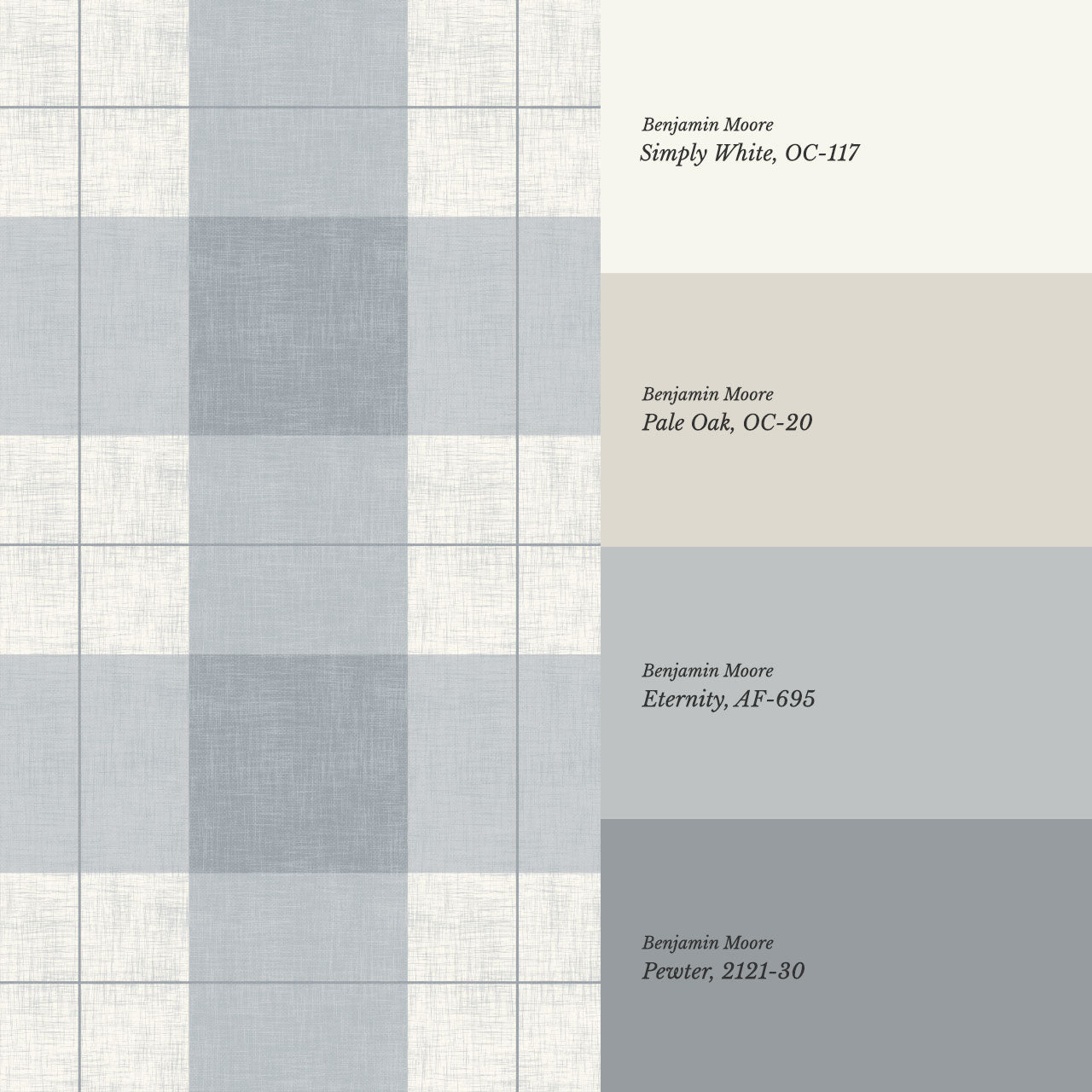 Lucia Gingham Linen Blue Gray Wallpaper