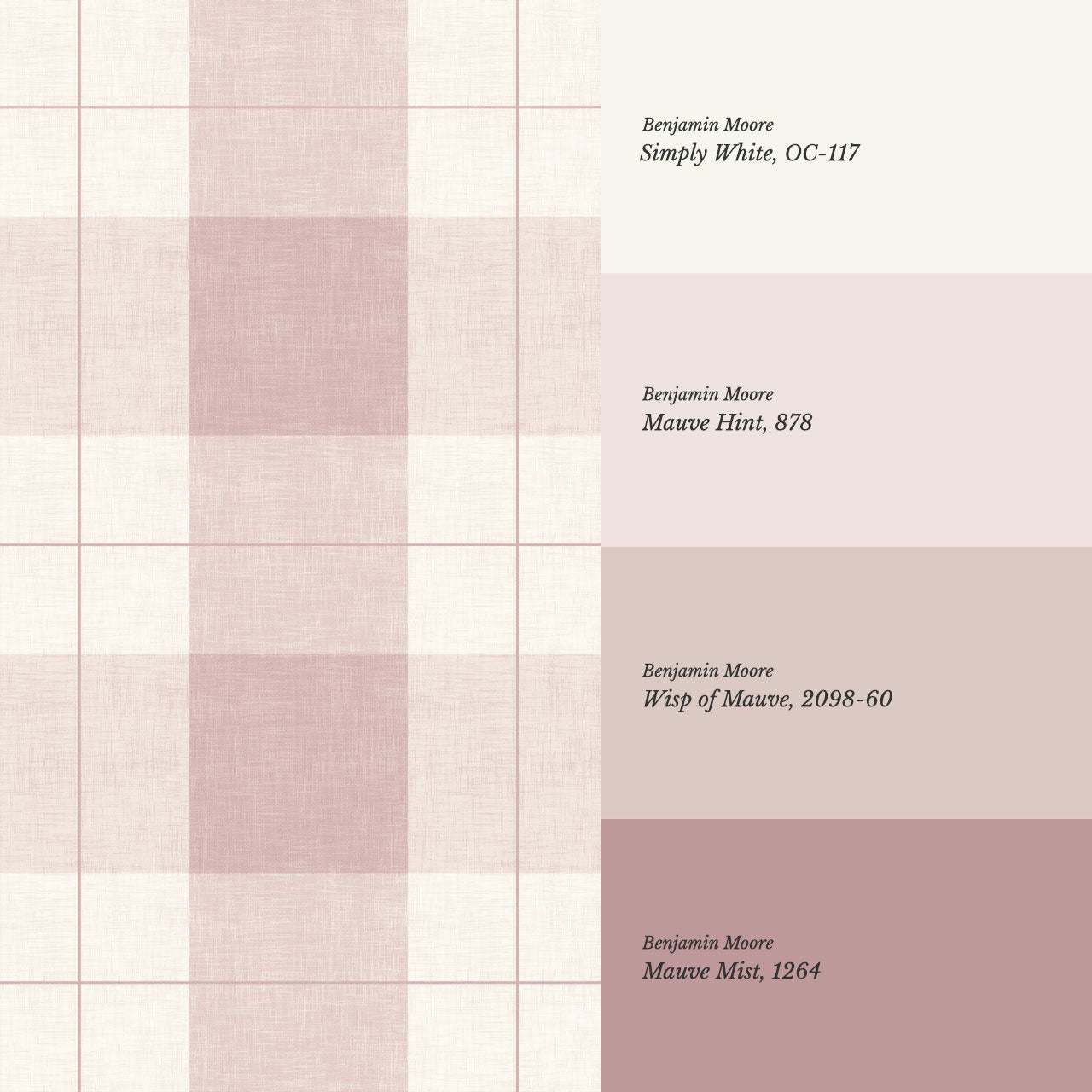 Lucia Gingham Linen Rose Dust Wallpaper
