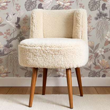 Luciaana Cranes Berry Gray Feather Wallpaper