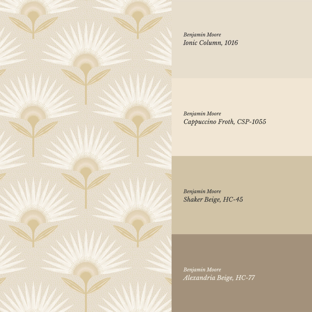 Lucie Geometric Flower Almond Wallpaper