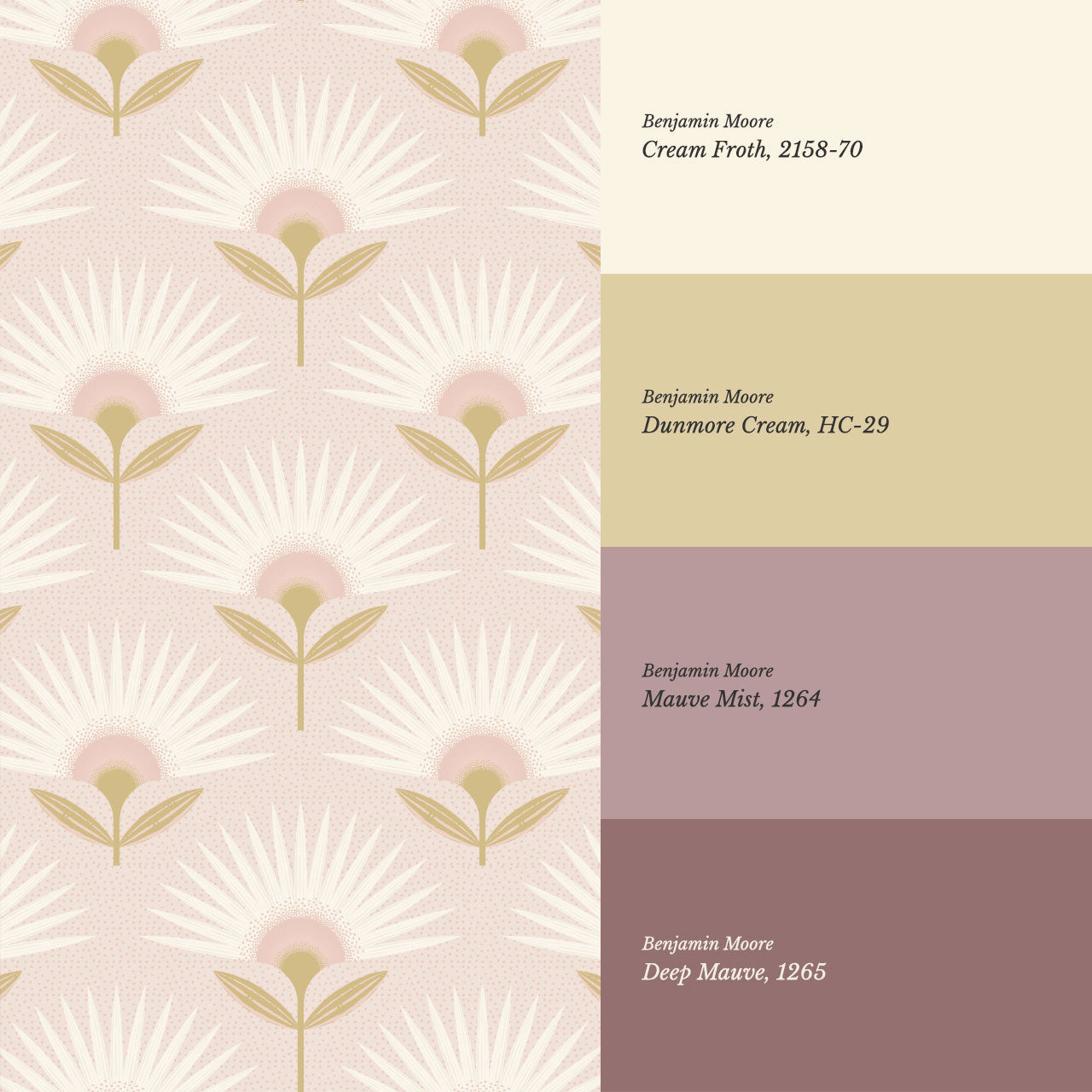 Lucie Geometric Flower Blush Wallpaper