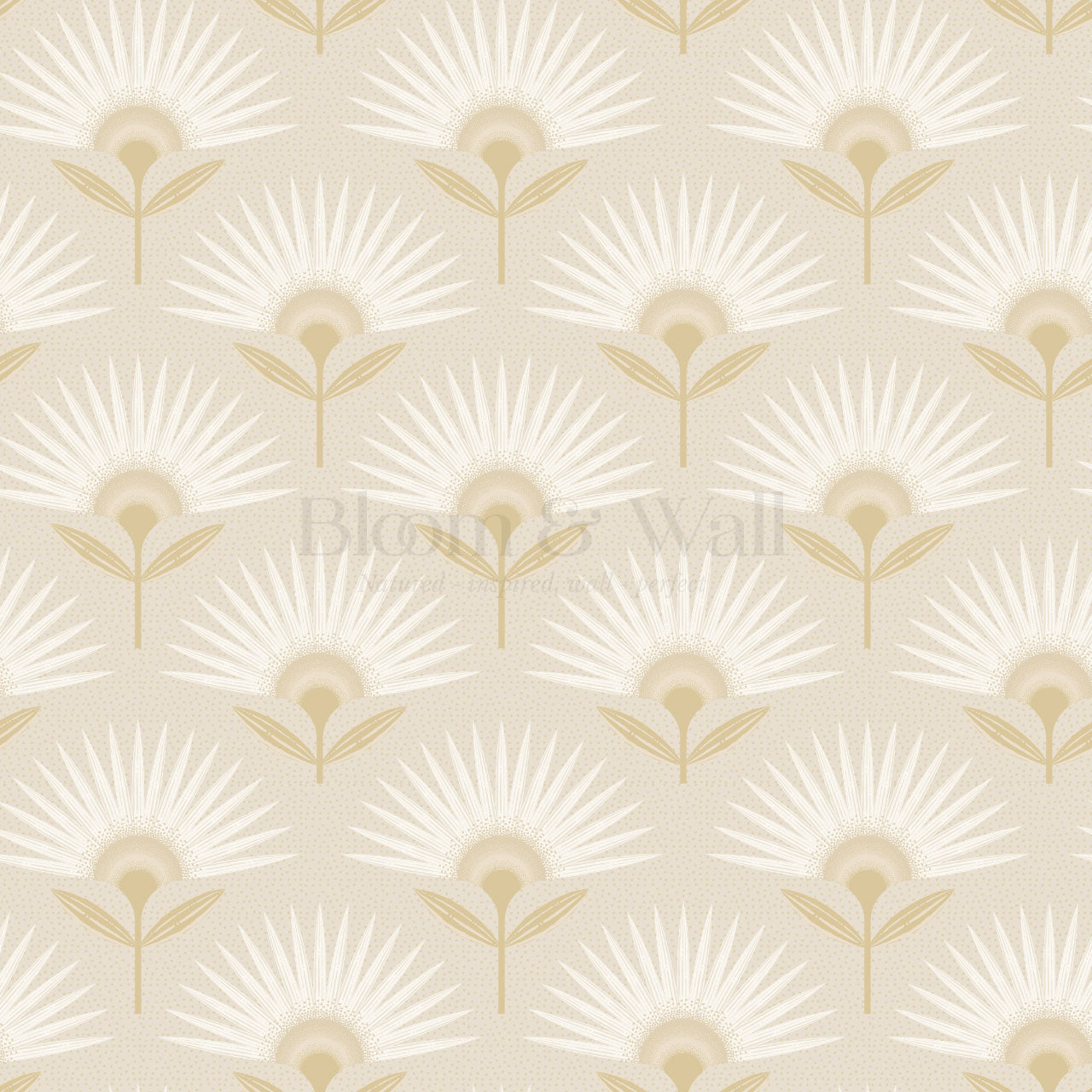 Lucie Geometric Flower Almond Wallpaper